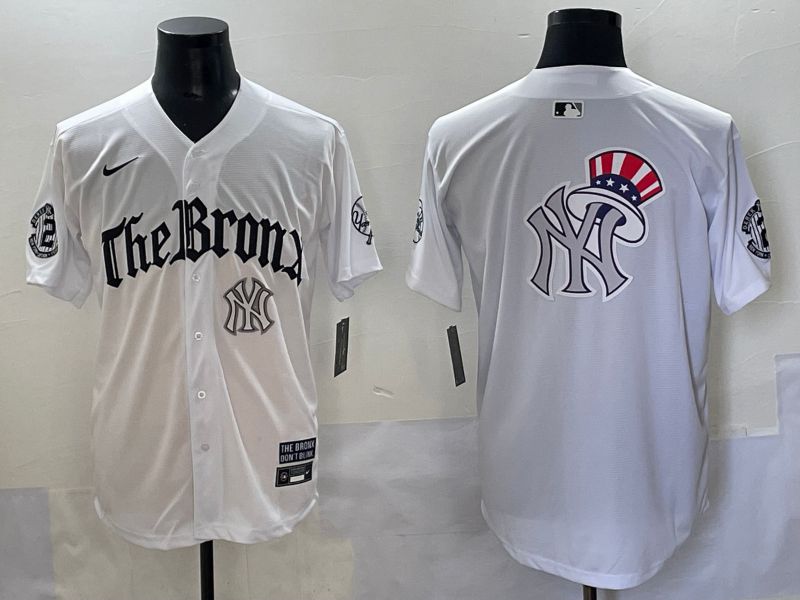 Men 2025 New York Yankees Blank White Five generations Joint Name Nike MLB Jersey style 21